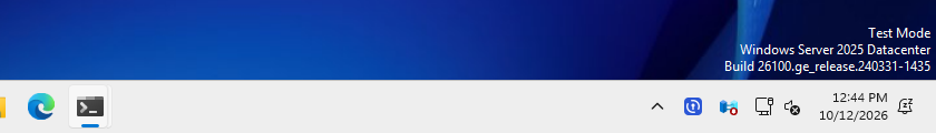 Windows Server 2025 taskbar corner with the Varsto tray icon next to the system icons.